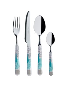 Posate Coastal per 6 in acciaio inox-manico ABS decoro...