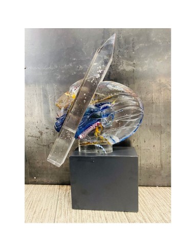 Kosta Boda scultura "Head Indiana" in vetro...