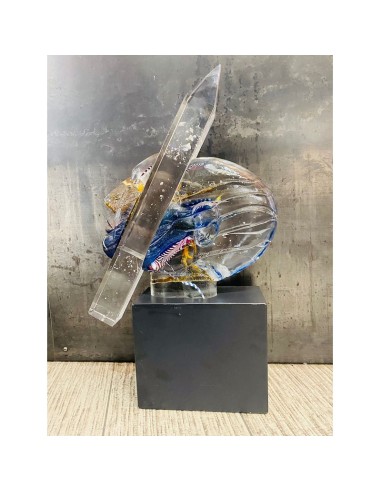 Kosta Boda scultura "Head Indiana" in vetro...