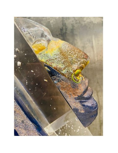 Kosta Boda scultura "Head Indiana" in vetro...