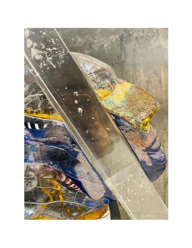 Kosta Boda scultura "Head Indiana" in vetro...