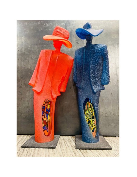 "Night and Day" sculture in pasta di vetro design Kjell Engman Kosta Boda limited edition