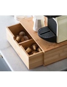 Cassetto a 4 scomparti in bamboo per capsule caffè 2