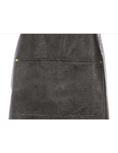 Grembiule vegano BBQ Truman in ecopelle nero con tracolla regolabile