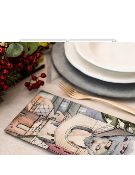 Tovaglia "Alpina" in puro lino 160x220 di Napking + 8 tovaglioli