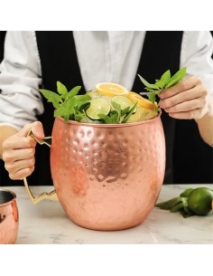 Maxi moscow mule 3 e 5 litri in acciaio finitura PVD rame...