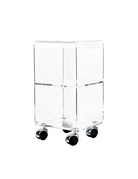 Vesta Multi XS carrello 2 ripiani con ruote in cristallo acrilico