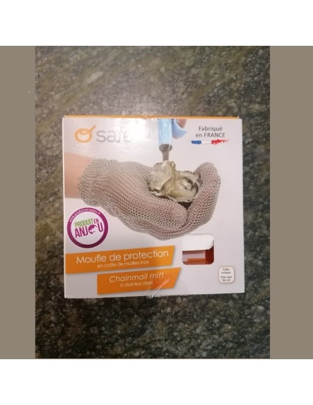 Guanto a manopola O' Safe Novac in acciaio inox per aprire le ostriche in sicurezza