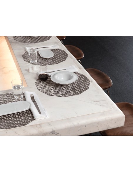 Coppia segnaposto Kaleidoscope oro e nero in vinile Chilewich