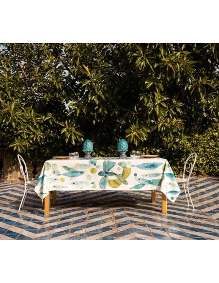 Tovaglie in lino "Pesci volanti" Napking