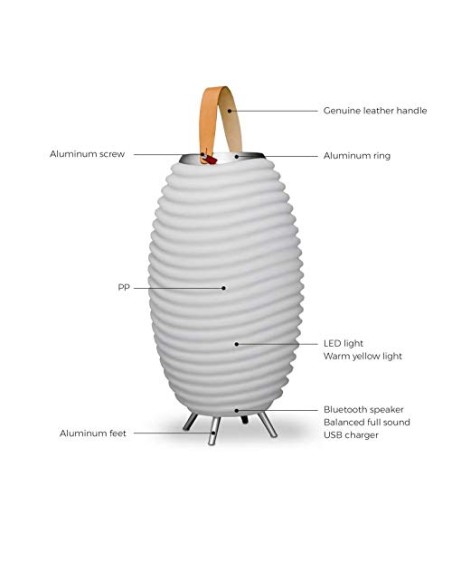Kooduu - Lampade a led con cassa bluetooth e secchiello rinfrescatore