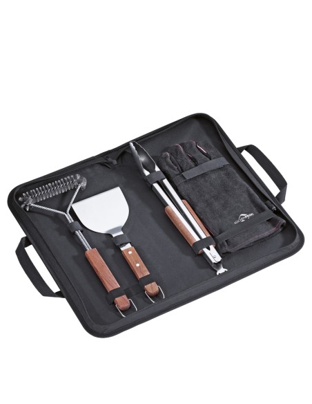 BBQ set Texas con borsa nera in nylon Kuchenprofi
