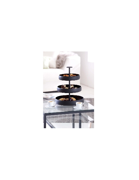 Alzata portafrutta Negretto a 3 piani  in alluminio verniciato nero Philippi