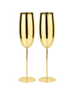 Calice flute champagne e aperitivo pz.2 in acciaio...