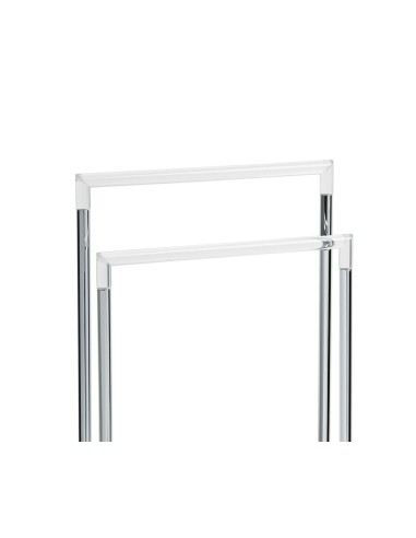 Porta asciugamani cromato con aste in acrilico