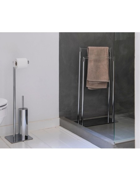 Porta asciugamani cromato con aste in acrilico