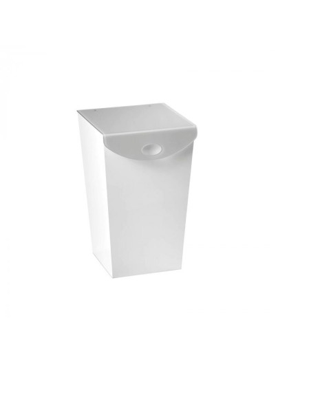 Portabiancheria  Laundry in legno e cristallo acrilico bianco e tortora Vesta Home