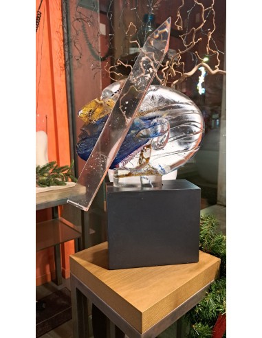 Kosta Boda scultura "Head Indiana" in vetro...