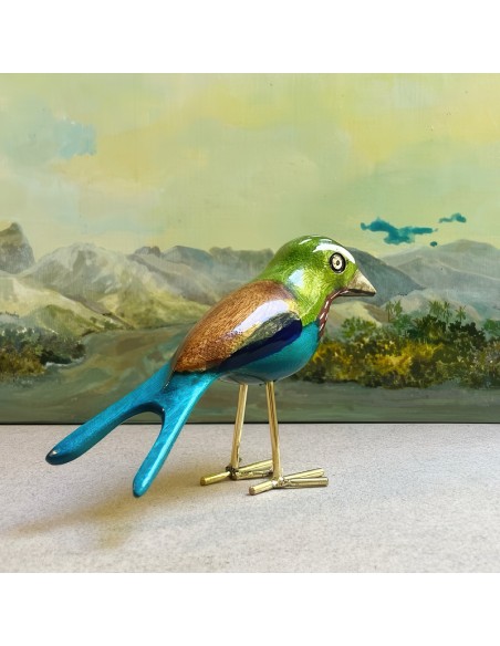 Uccellini in legno realizzati a mano in legno jacaranda e ottone L'Equipée