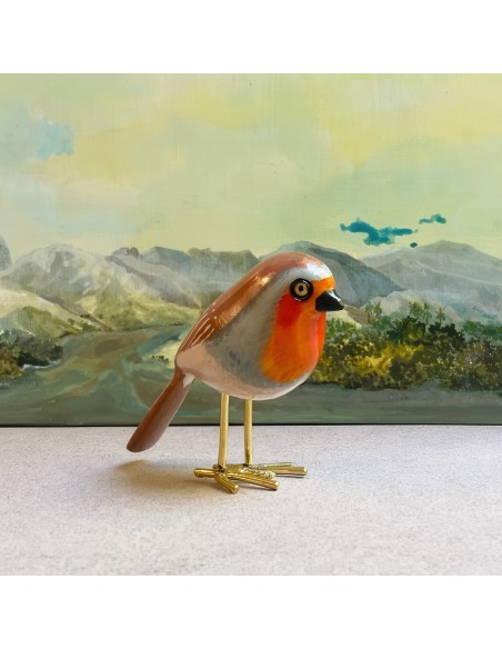 Uccellini in legno realizzati a mano in legno jacaranda e ottone L'Equipée