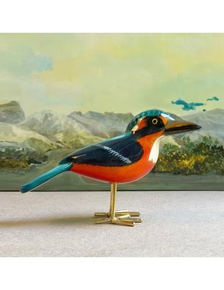 Uccellini in legno realizzati a mano in legno jacaranda e ottone L'Equipée