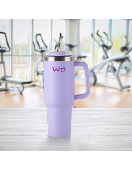 Mug americana in acciaio inox LT. 1,2 WD lifestyle con cannuccia