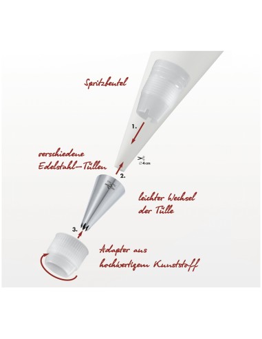 Sac a poche Bake 5 pz. Kuchenprofi con...