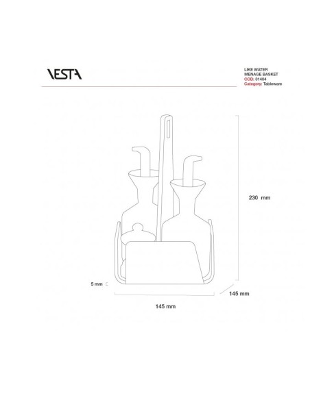 Menage oliera pz.4 Like water in cristallo acrilico Vesta Home
