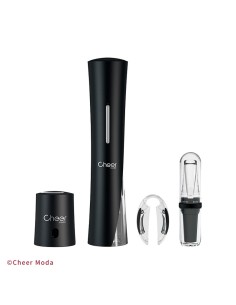 Set regalo vino Skyline nero: cavatappi elettrico,...