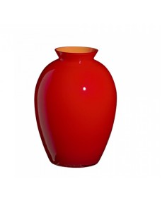 Vaso Lopas rosso aragosta in cristallo di Murano Carlo...