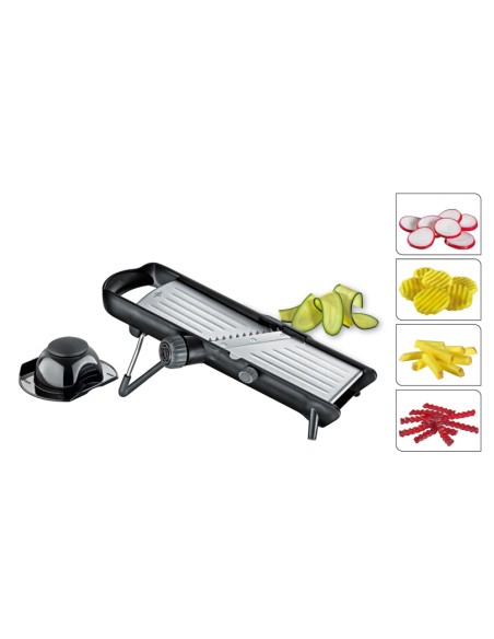 Affettaverdure mandolina in acciaio regolabile 4 tagli Compact