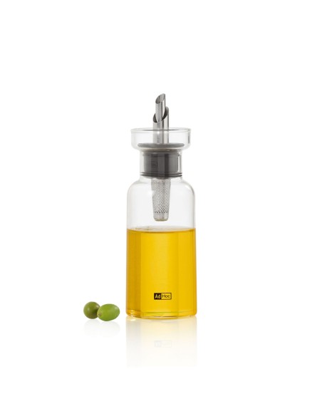 Oliera acetiera con salvagoccia, dosatore in vetro e acciaio e salvagoccia AromaPour sistema 4 in1 AdHoc