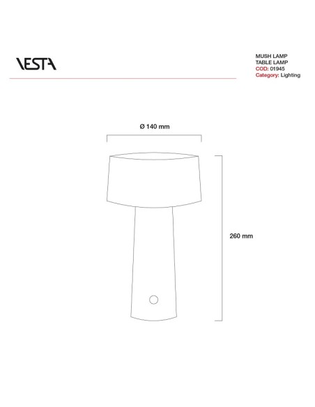 Lampada da tavolo ricaricabile Mush by Vesta