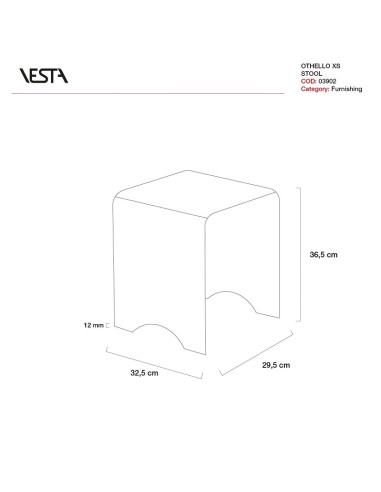 Sgabello trasparente Othello XS in cristallo...