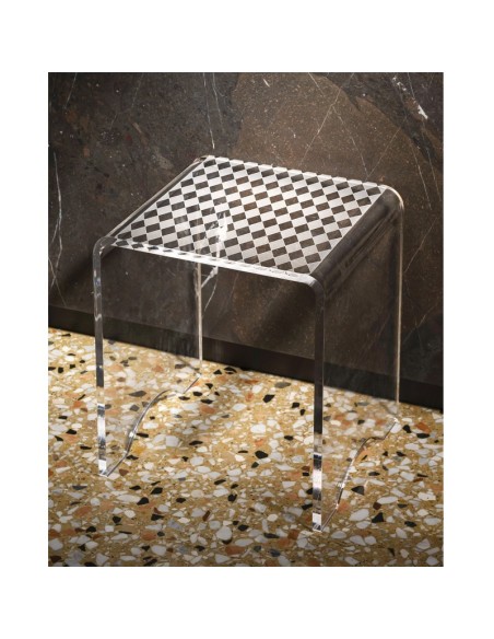 Sgabello trasparente Othello XS in cristallo acrilico Vesta