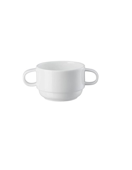 Tazze da brodo c/piatto pz.2 modello Neve in Bone China Arthur Krupp