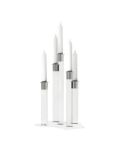 Portacandele Flame a 5 altezze in cristallo acrilico