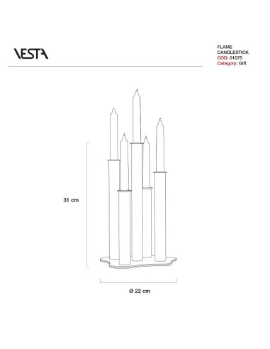 Portacandele Flame a 5 altezze in cristallo...