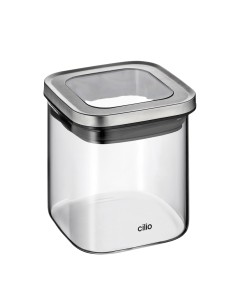 Barattoli Cubo in vetro e acciaio ermetici e impilabili...