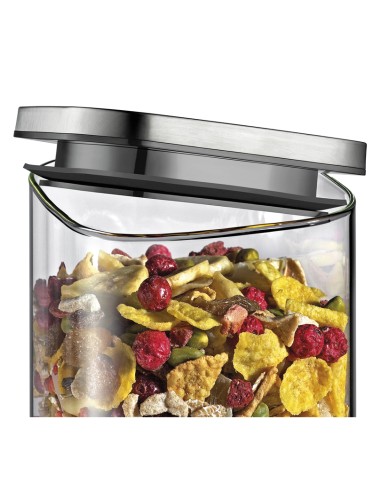 Barattoli Cubo in vetro e acciaio ermetici e...