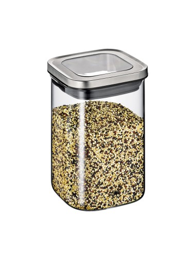 Barattoli Cubo in vetro e acciaio ermetici e...