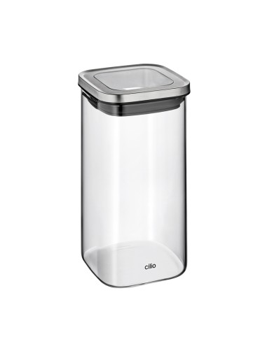 Barattoli Cubo in vetro e acciaio ermetici e...