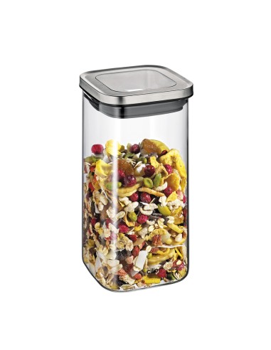 Barattoli Cubo in vetro e acciaio ermetici e...