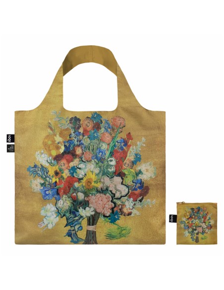 Borsa spesa riutilizzabile eco "50th Vincent van Gogh Anniversary" flower cm.50x42/69