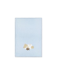 Trapuntino carozzina Teddy azzurro Maryplaid