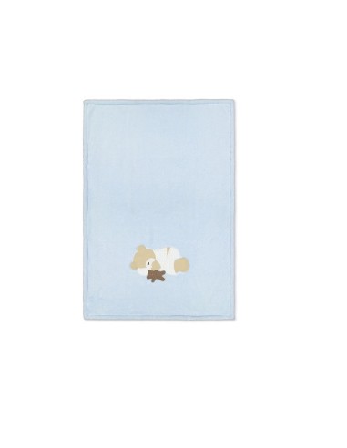 Trapuntino carozzina Teddy azzurro Maryplaid