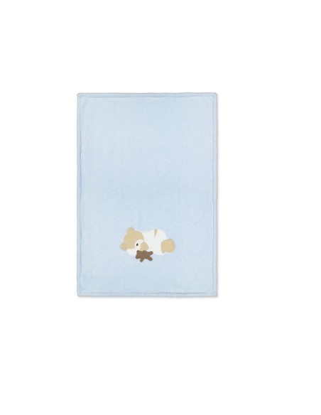 Trapuntino carozzina Teddy azzurro Maryplaid