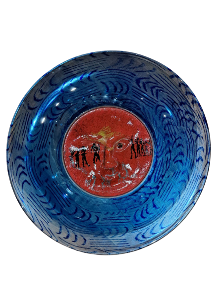 Kosta Boda  piatto "Sole africano" collezione atelier pz.100 Kjell Engmann design