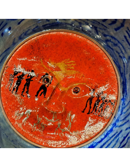 Kosta Boda  piatto "Sole africano" collezione atelier pz.100 Kjell Engmann design