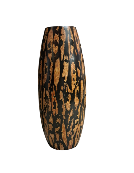 Vaso da terra Kapok in resina e bamboo cm.56,5